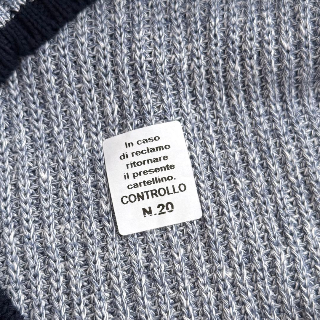 新品タグ付き✨グランサッソ✨Vネックリネンセーター（M）ブルー　イタリア製