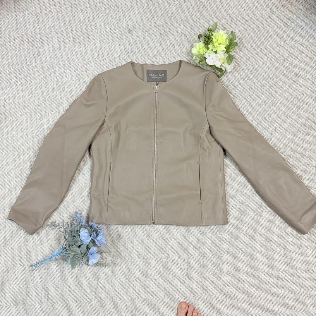 極美品✨ユナイテッドアローズ アデイインザライフラムレザー ノーカラーライダース