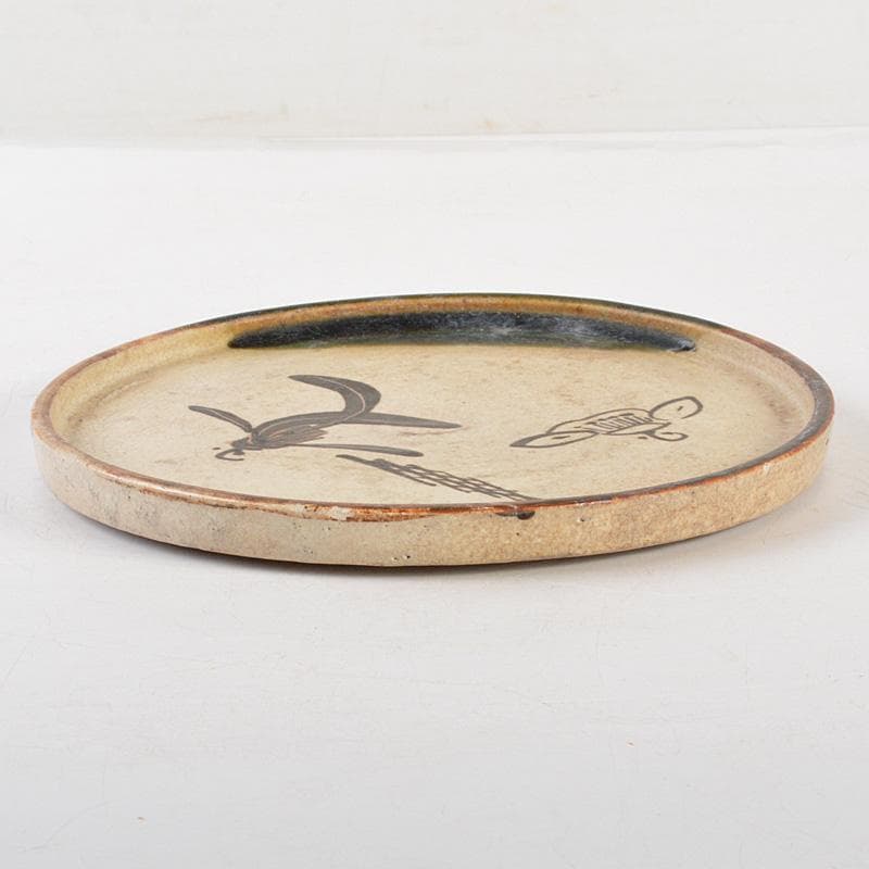 美濃焼　織部焼　飾り皿　石皿　行灯皿　C　6540