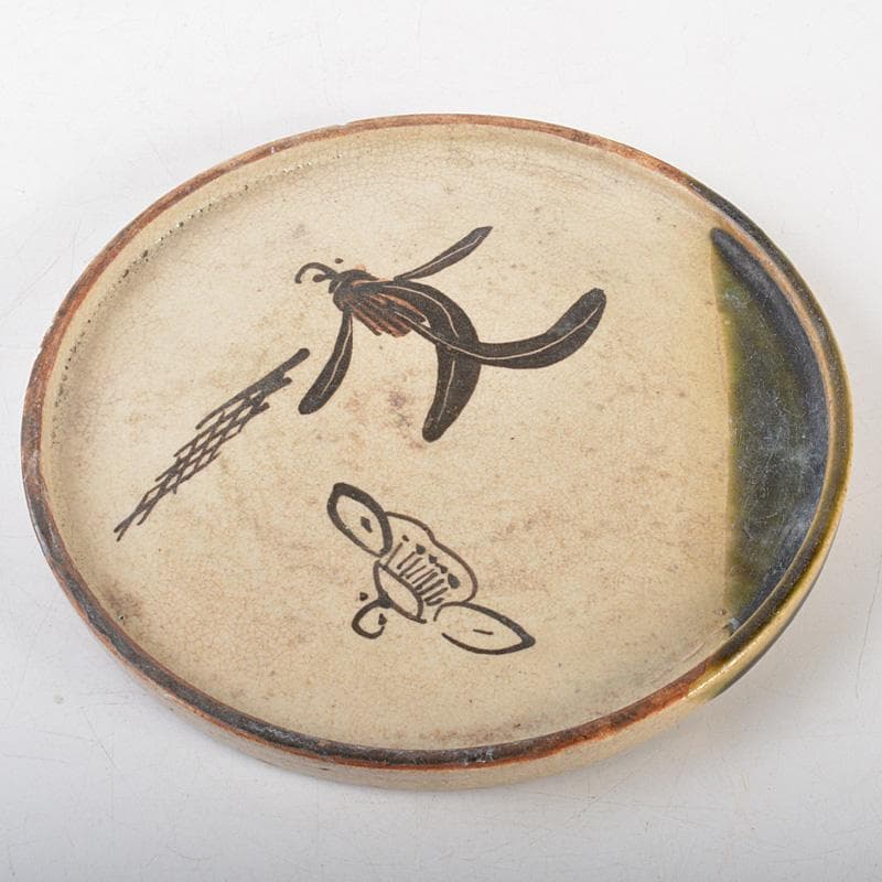 美濃焼　織部焼　飾り皿　石皿　行灯皿　C　6540