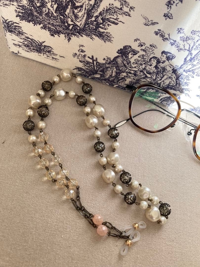パール ビーズ メガネチェーン 約70cm