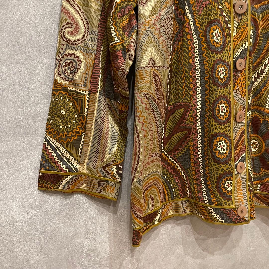 LEONARD レオナール LL カーディガン 総柄