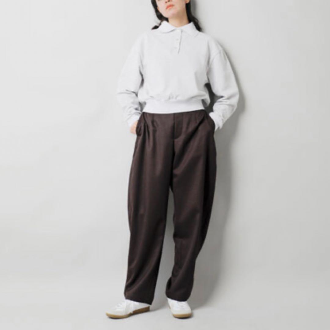 未使用級　ロエフ　ウール ギャバ ボンタン パンツ ダークブラウン　M