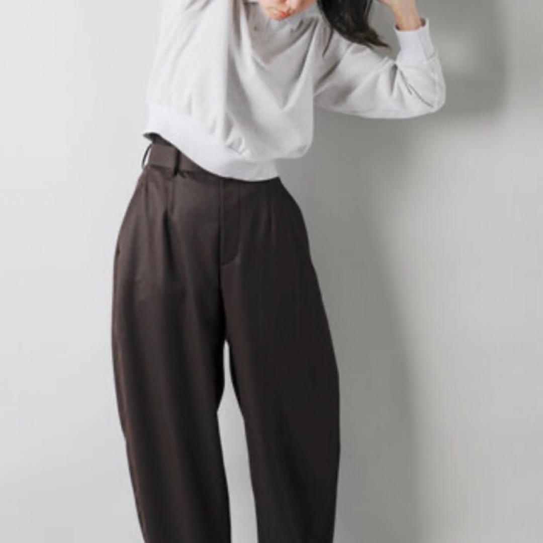 未使用級　ロエフ　ウール ギャバ ボンタン パンツ ダークブラウン　M