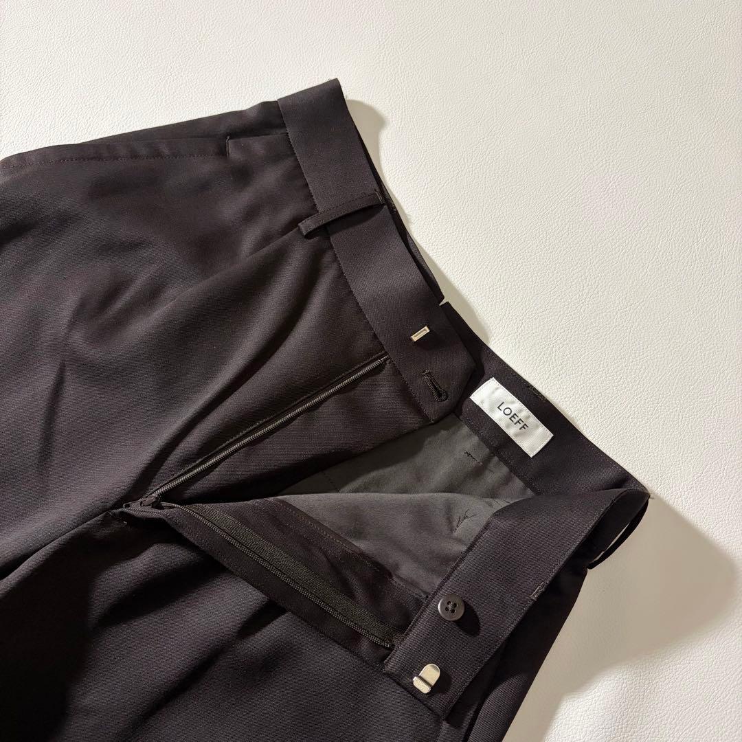 未使用級　ロエフ　ウール ギャバ ボンタン パンツ ダークブラウン　M