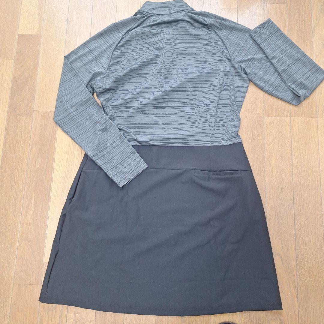 adidas レディース ゴルフ ワンピース 黒/グレー