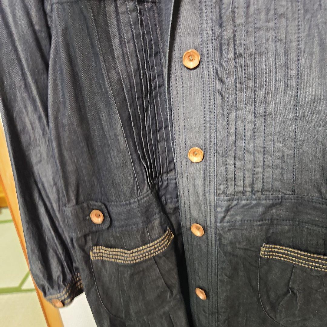 フランシュリッペインディゴデニムワンピーススプリングコート Mサイズ