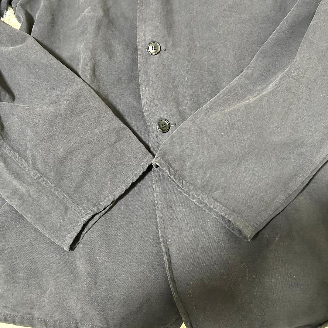 【COMOLI】テーラードジャケット サイズ3 製品染 ネイビー コットン100