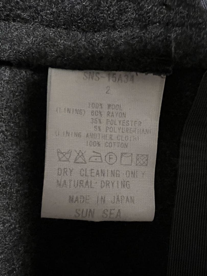 ジャケット・アウター SUNSEA Cut Off Melton Blouson Ash Black