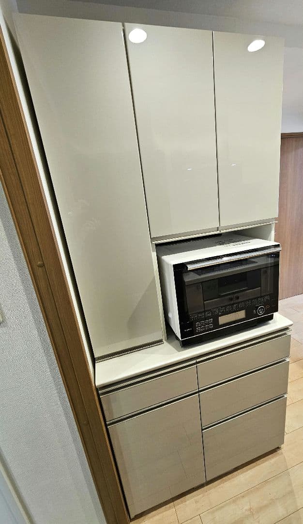 パモウナ　ホワイトキッチンカウンター 　幅900mm