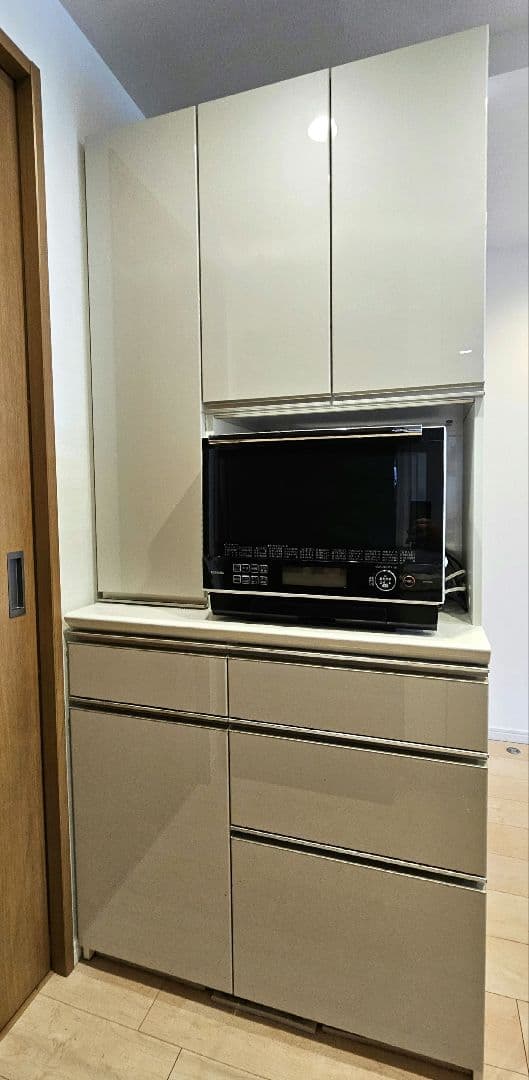 パモウナ　ホワイトキッチンカウンター 　幅900mm