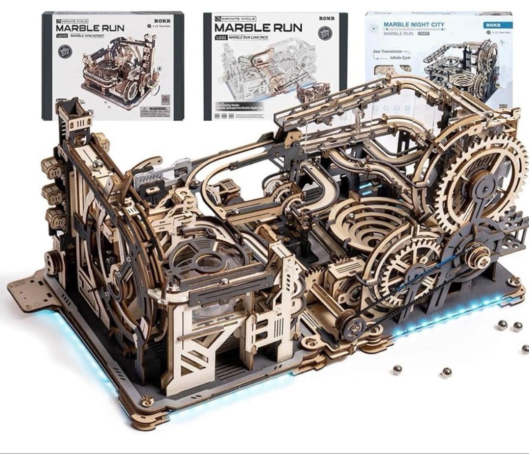 ROKR 立体パズル 電動マーブルラン LGC01＆LGA01＆接続部品 3点