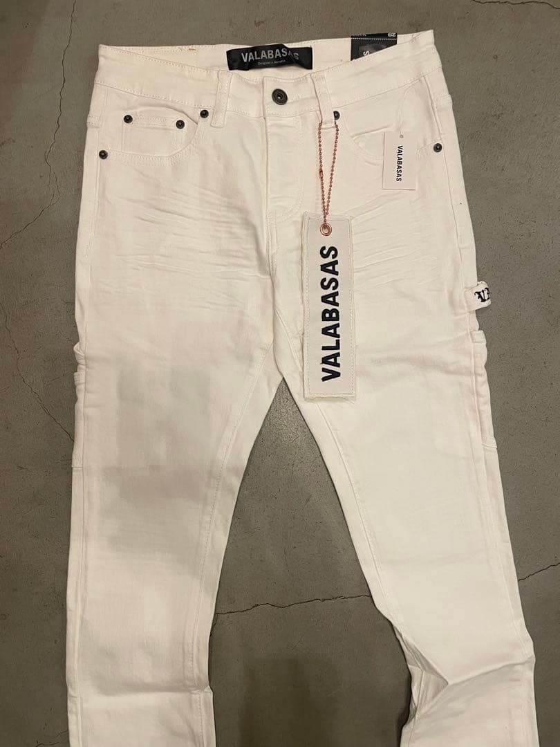 VALABASASバラバサス フレアスキニーデニム ホワイト 29