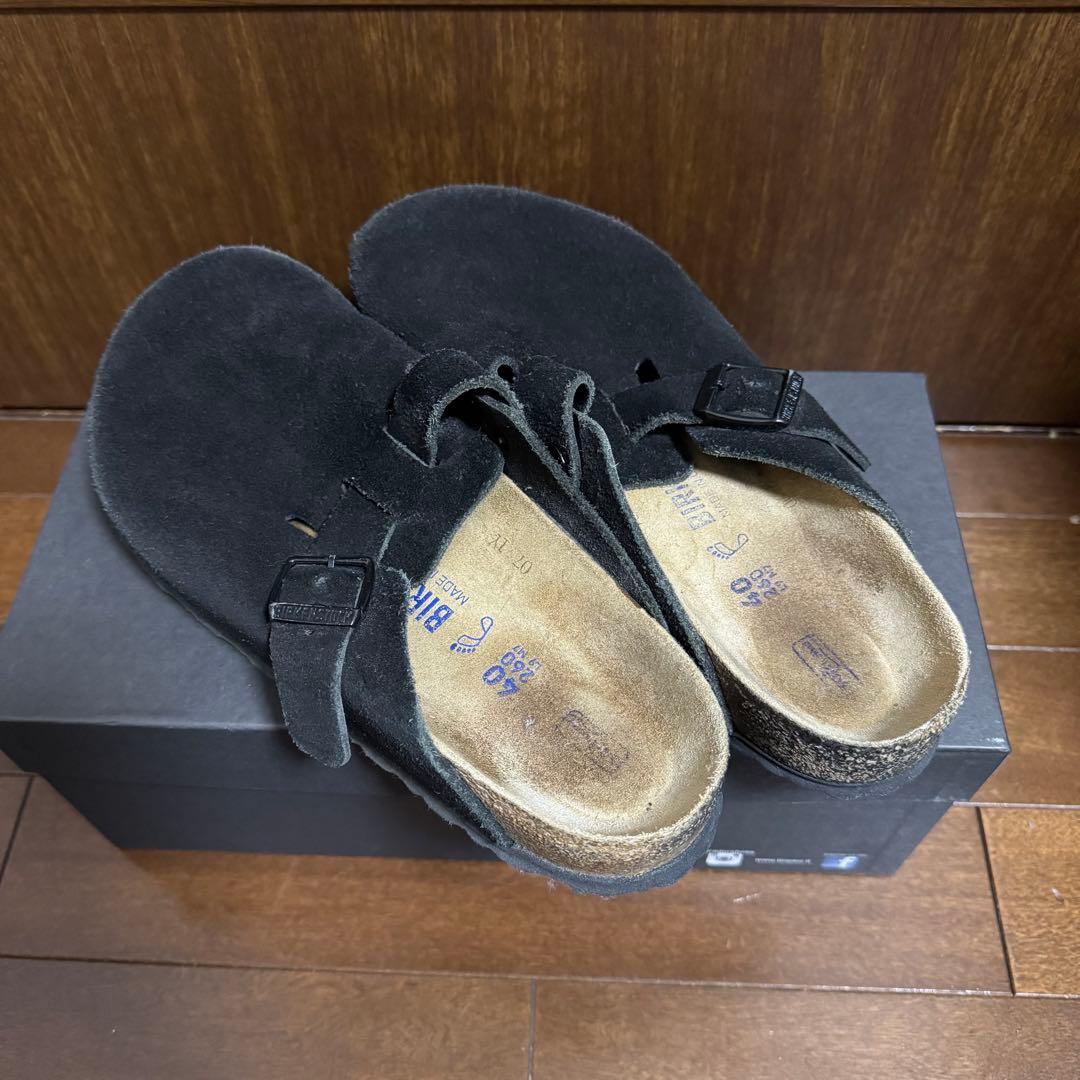 Birkenstock boston ブラック スエード サンダル 40