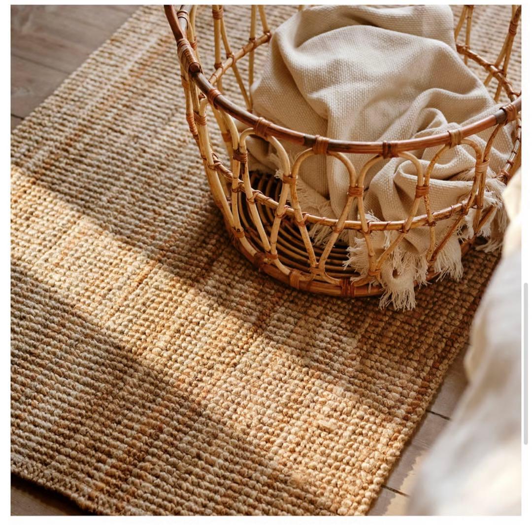 【美品】LOHALS ローハルス ラグ 平織り 天然ジュート160x230 cm