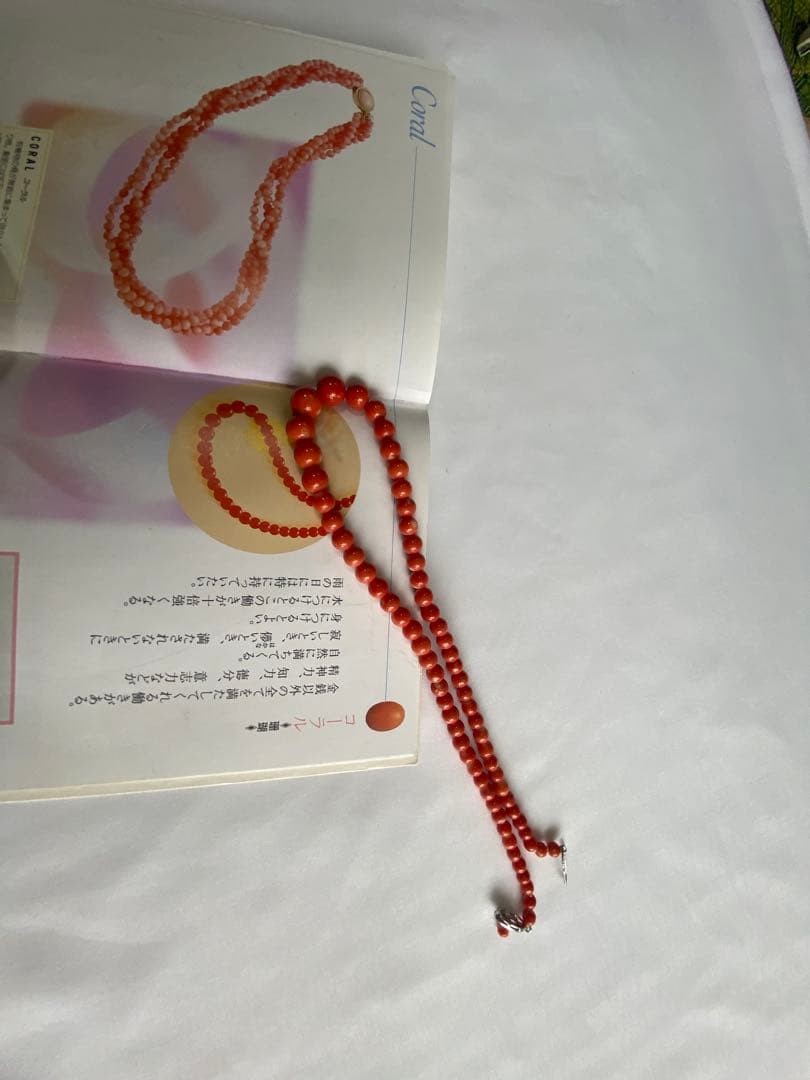 沖縄産珊瑚のネックレス 約40インチ