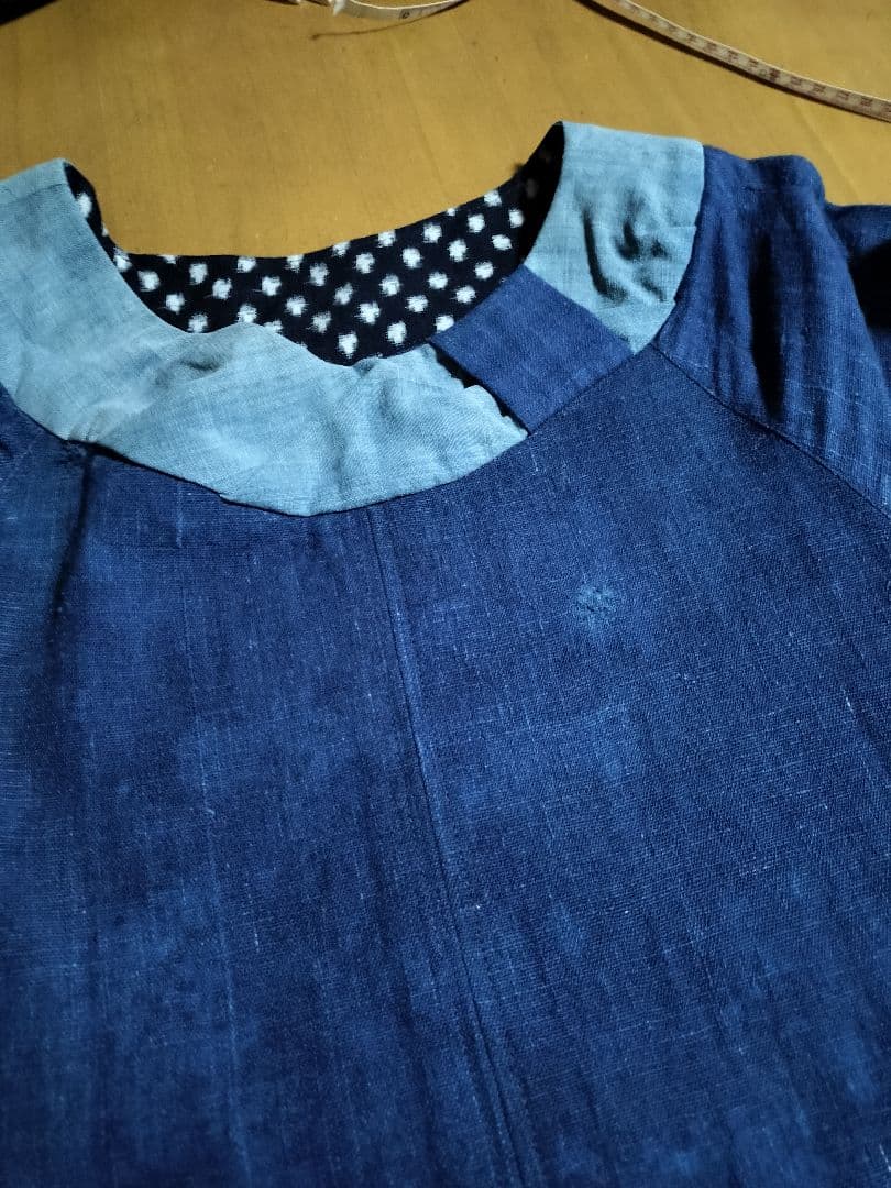 古布リメイク半袖ワンピース