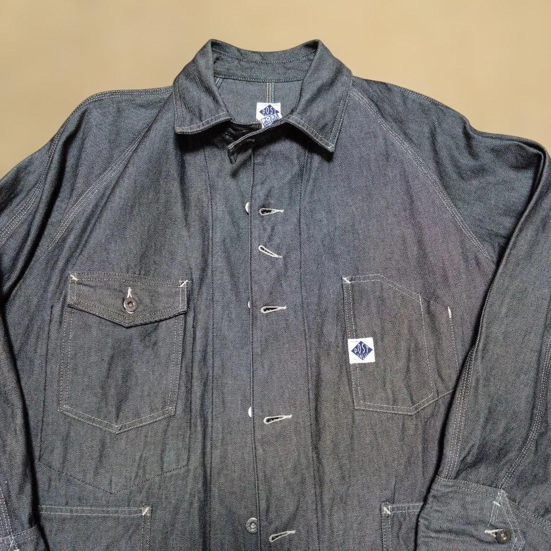 美品 アメリカ製 ポストオーバーオールズ デニムカバーオール Lサイズ