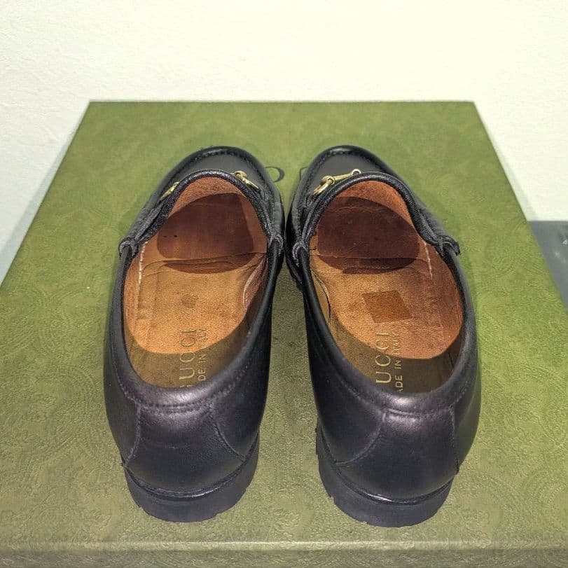 グラP様GUCCI　ヴィンテージ　ホースビットローファー　ラグソール　黒　35C
