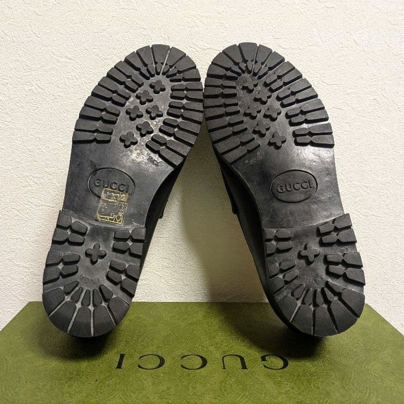 グラP様GUCCI　ヴィンテージ　ホースビットローファー　ラグソール　黒　35C