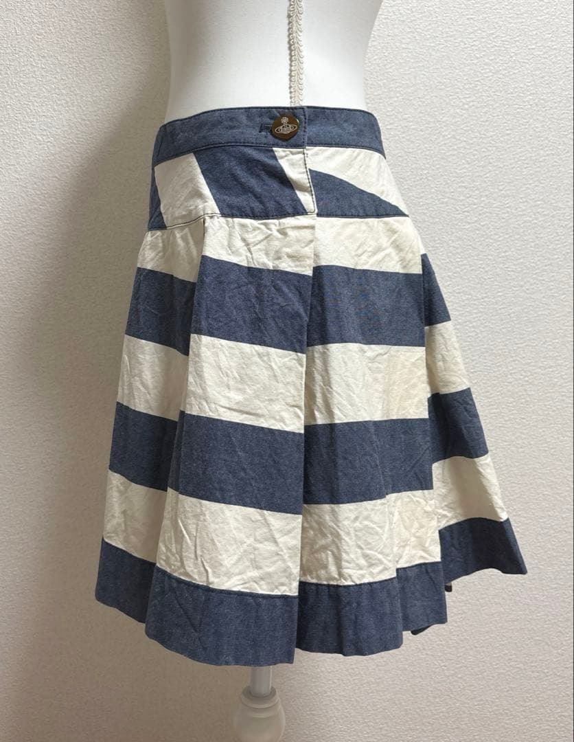 ヴィヴィアンウエストウッド　レッドレーベル　プリーツ　ボーダー　ミニスカート