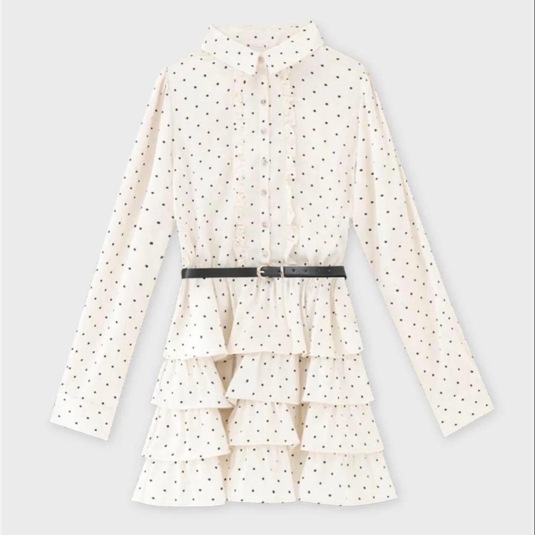 新品 完売 エムミーエメ クラシカルドットティアードワンピース M me eme