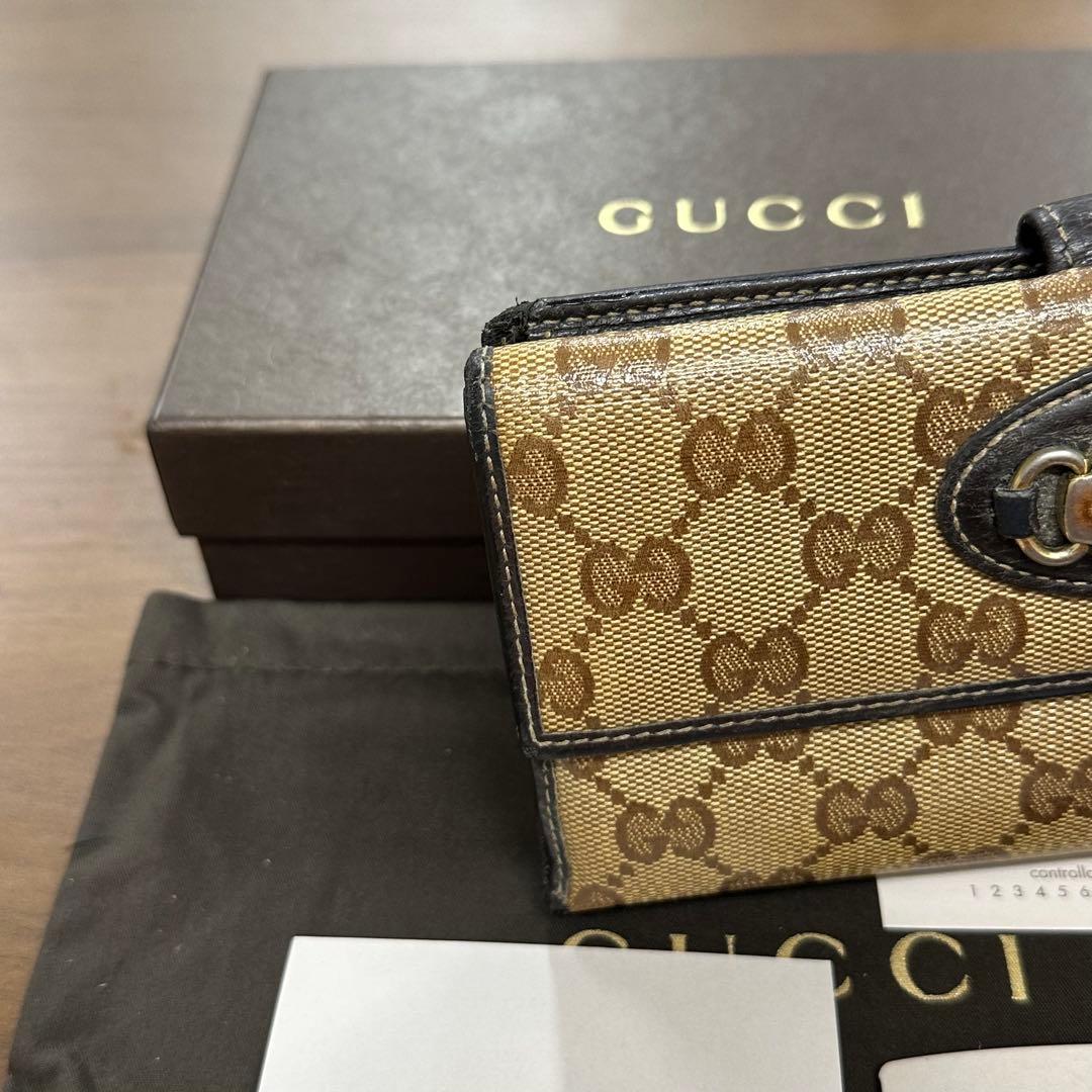 新品同様‼️ グッチ　GUCCI 財布　二つ折り　長財布　GGキャンバス