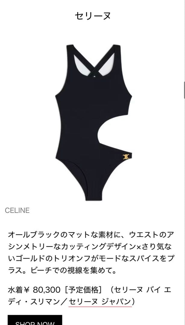 【新品未使用】CELINE トリオンフ　スイムウェア　水着