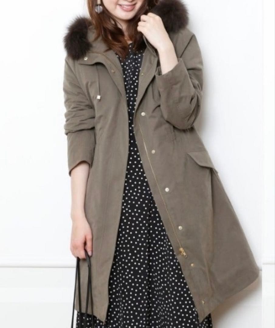 【新品未使用】ジャスグリッティー　ライナー付きモッズコート　1 S カーキ