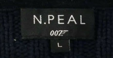 007 N.PEAL エヌピール カシミヤ混 ニット エルボーパッチ L