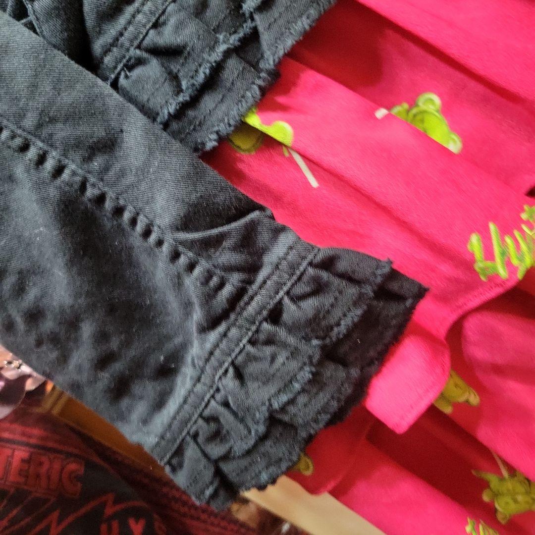 新品未使用タグ付きフリルバルーン襟ブラックデニムジャケット