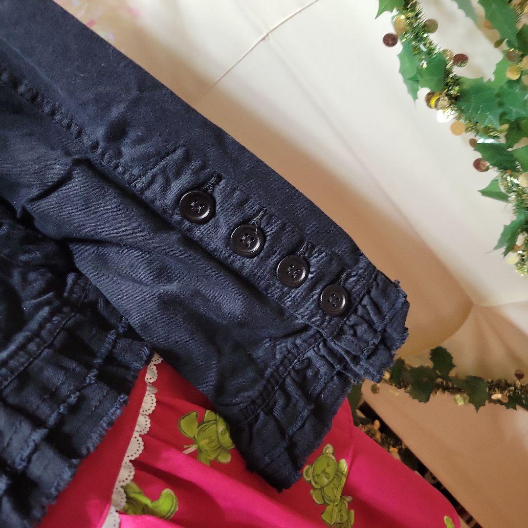 新品未使用タグ付きフリルバルーン襟ブラックデニムジャケット