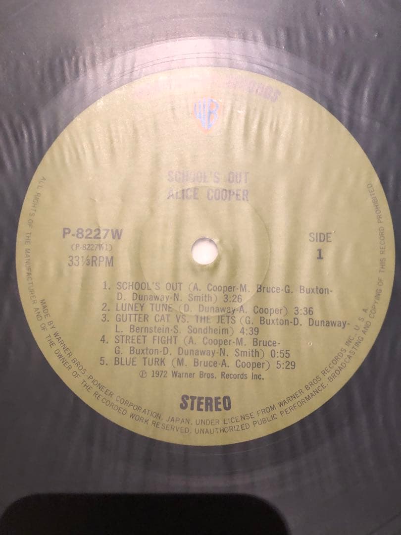 アリス・クーパー SCHOOL'S OUT レコード alice cooper