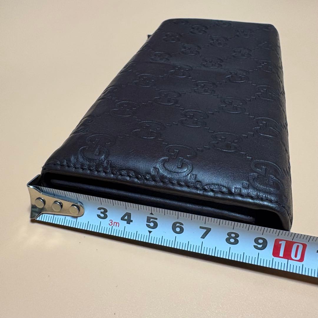 GUCCI GGモチーフ レザー長財布 ダークブラウン