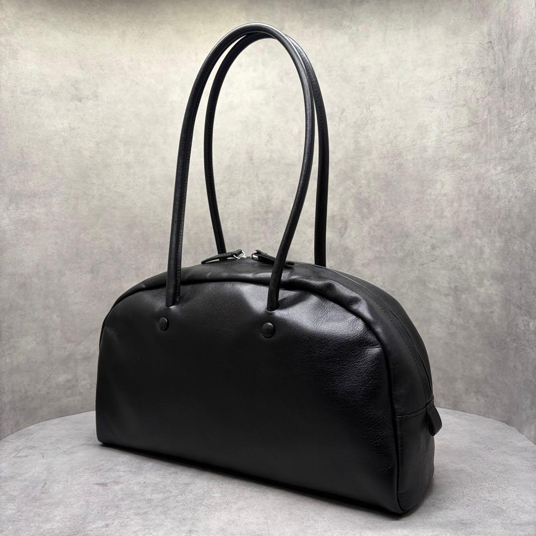 中川政七商店 上質レザー ハンドバッグ ミニボストン 黒 日本製