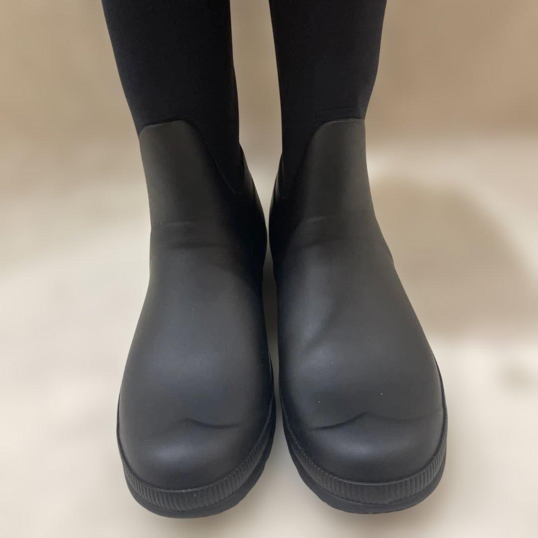 美品HUNTER ハンターレインブーツ　長靴　ブラック24.5センチUS8