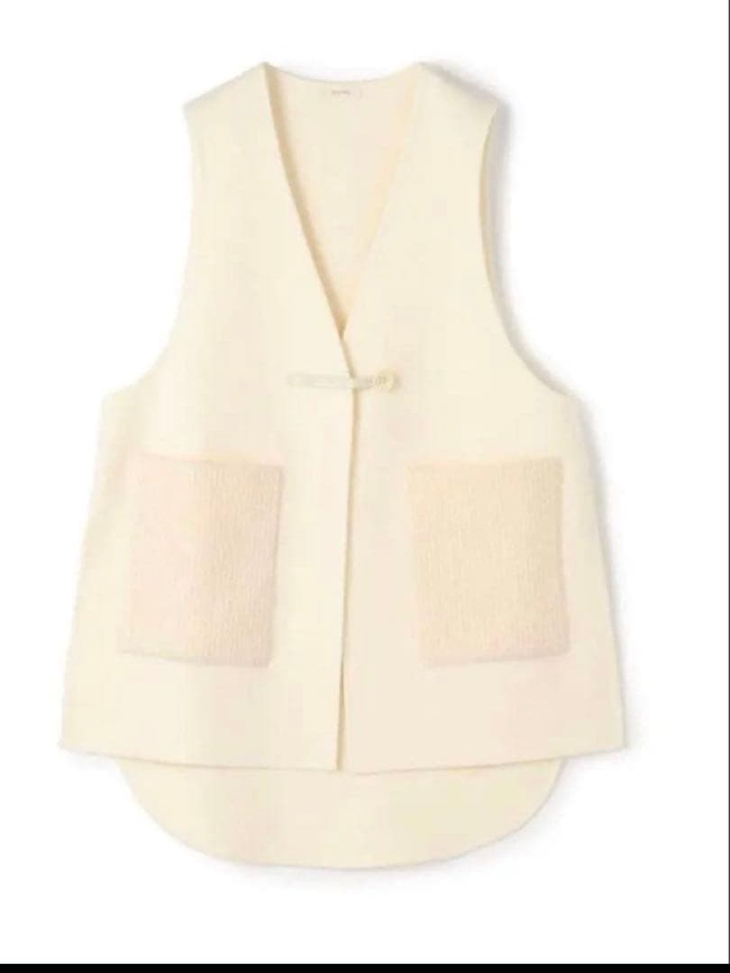 新品 定価5万　tomorrowland ダブルフェイスシャギー ノーカラージレ