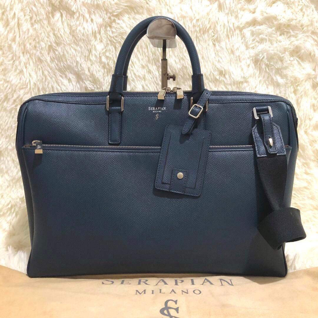 未使用級✨セラピアン レザー　2way ビジネスバッグ　ショルダーバッグ メンズ