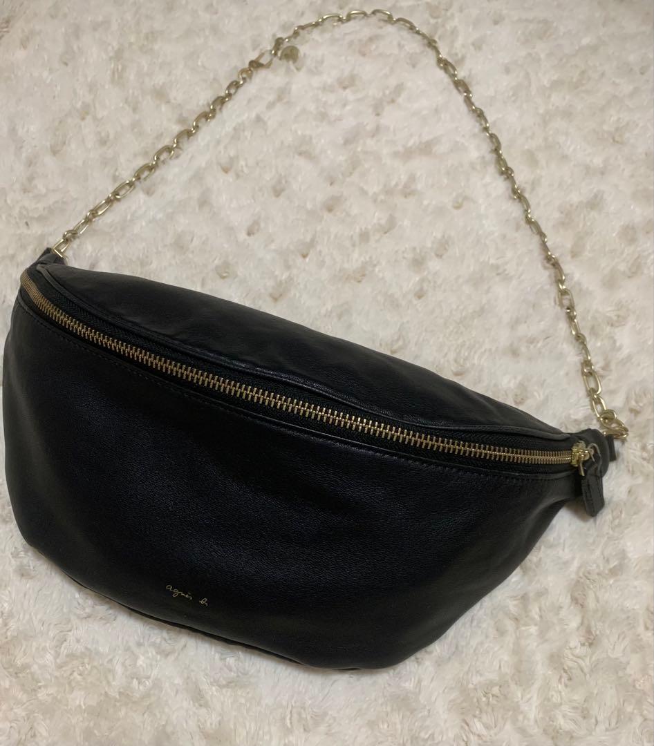 agnes b. アニエスベー　チェーンボディバッグ　レザー　ショルダーバッグ