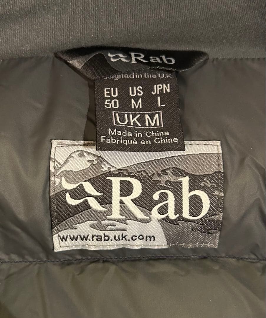 Rab フード付きダウンジャケット ネイビー/グレー　L