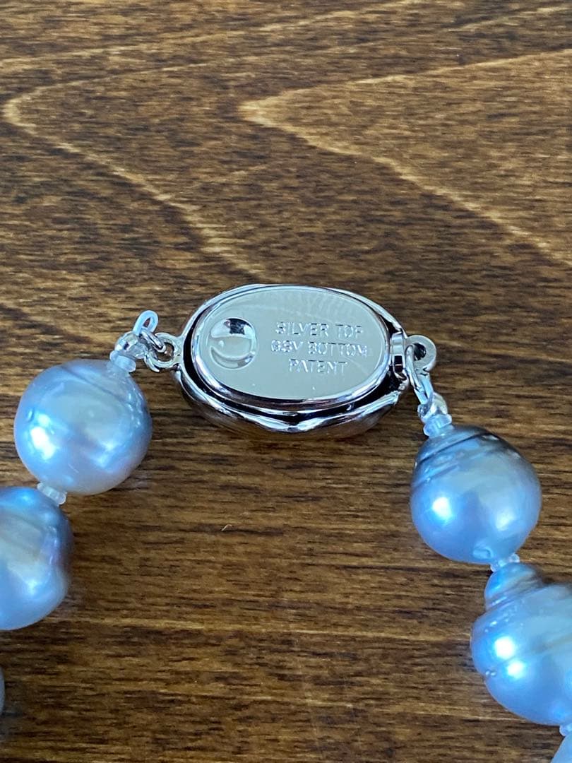 【追加値引き】グレー真珠ネックレス 約45cm ロブスタークラスプ　専用ケース付