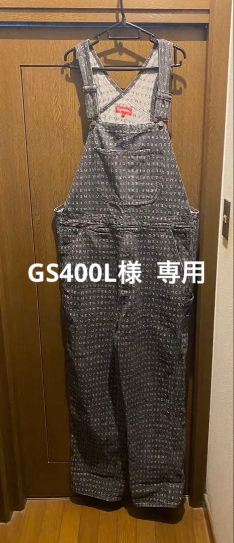 パンツ supreme jacquard logos denim overalls