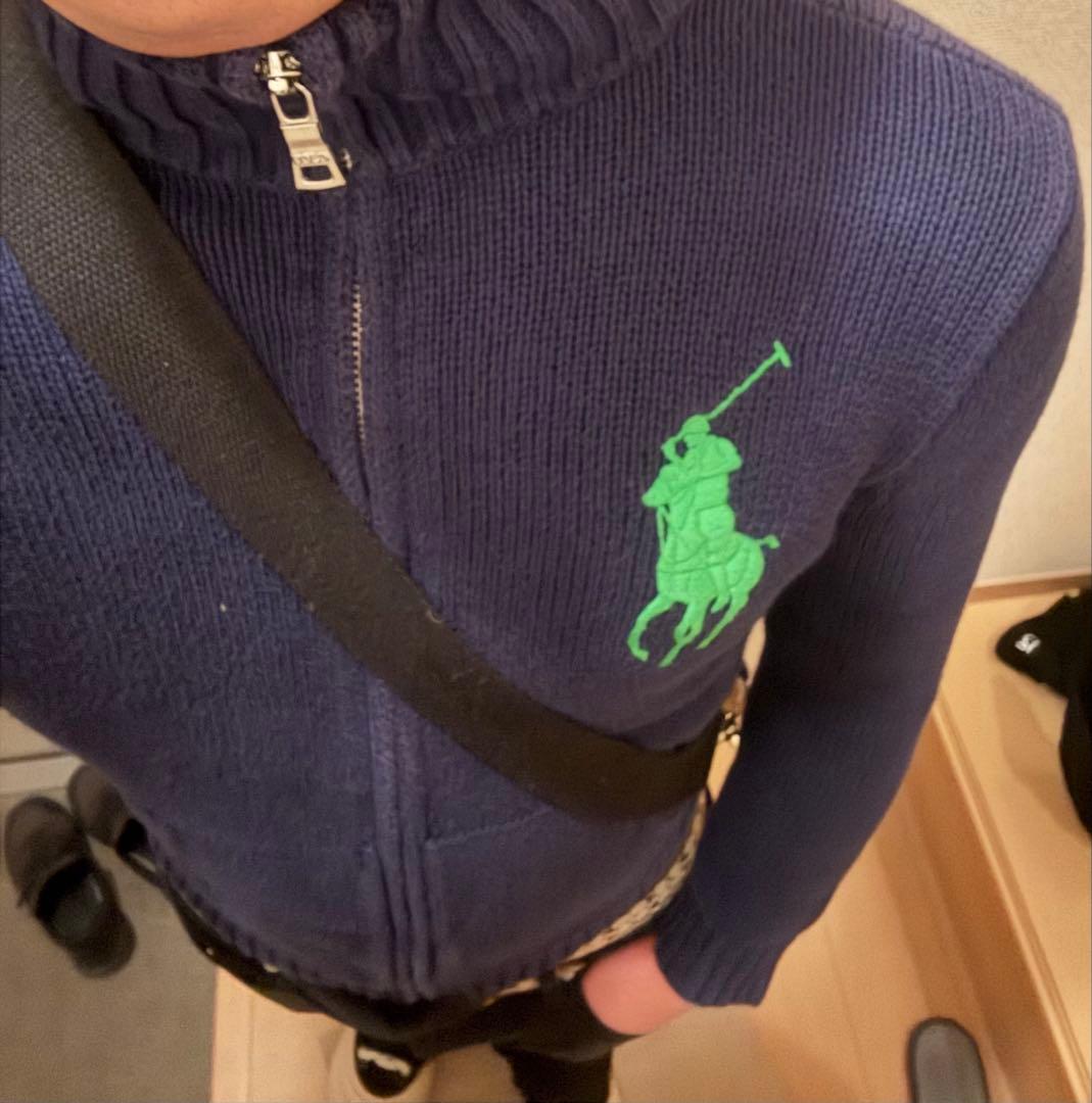Ralph Lauren ニットジップ flexwitme y2k ビックポニー