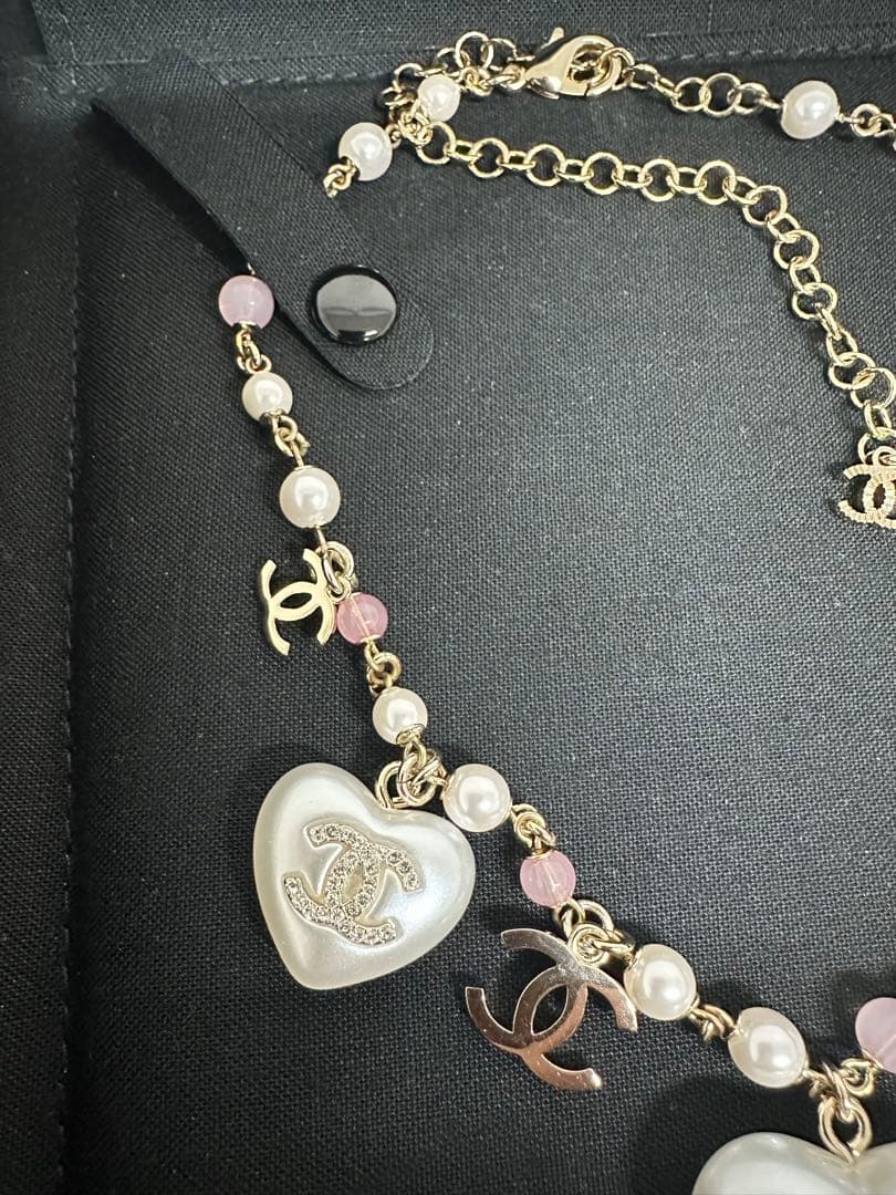 魂 　CHANEL シャネル ココマーク ハート ネックレス