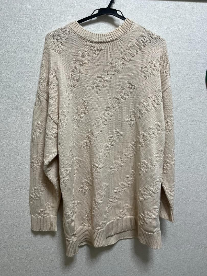 バレンシアガ 長袖 ニット XS ベージュ セーター メンズ