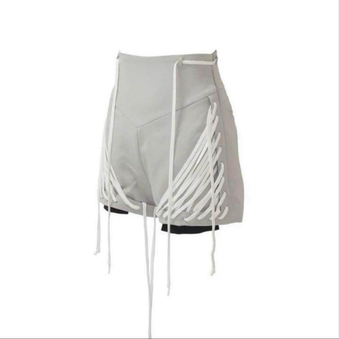 パンツ theredthread S lace up shorts gray M