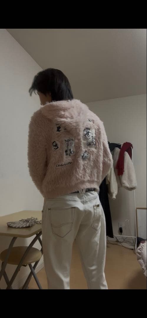 Worn-Out Shaggy Grunge Hoodie モヘア　フーディ