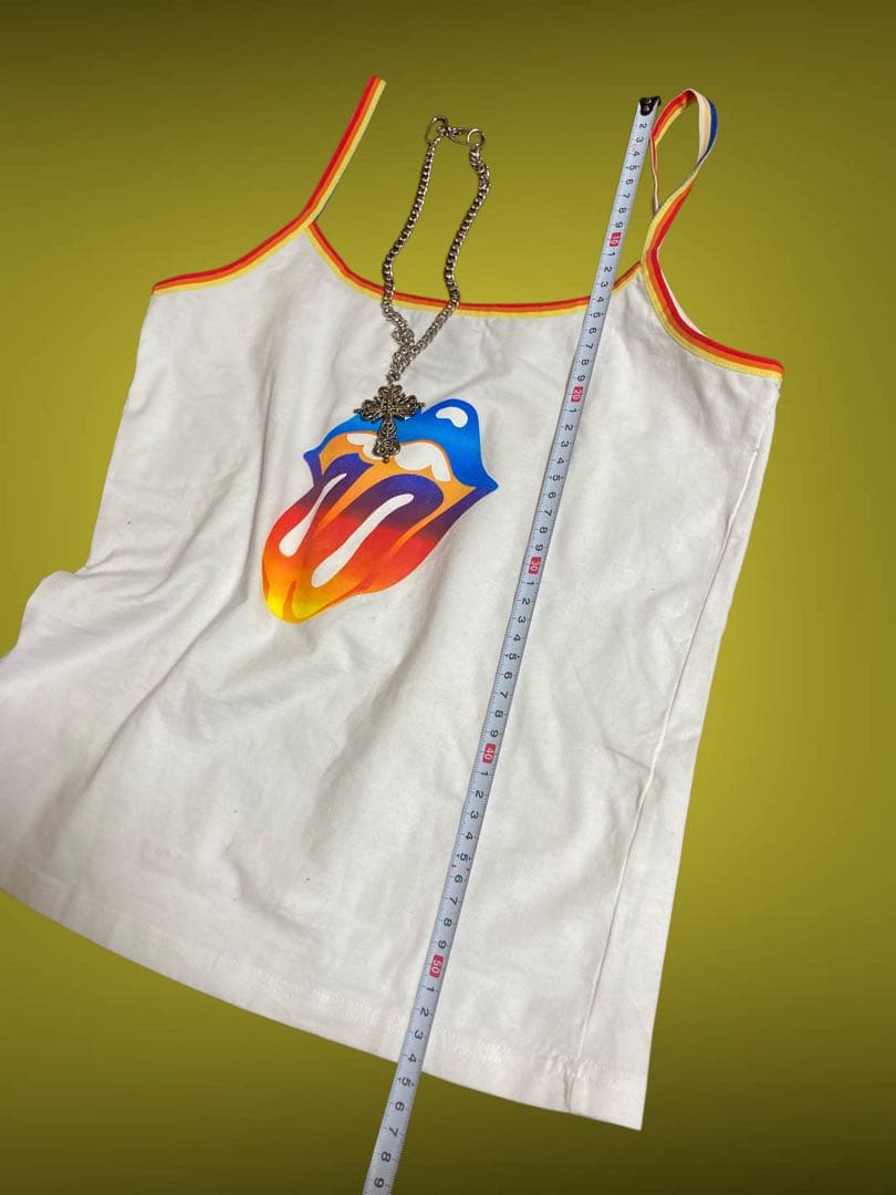 y2kローリングストーンズ虹キャミピチTバンTフェアリーグランジパンクロック古着