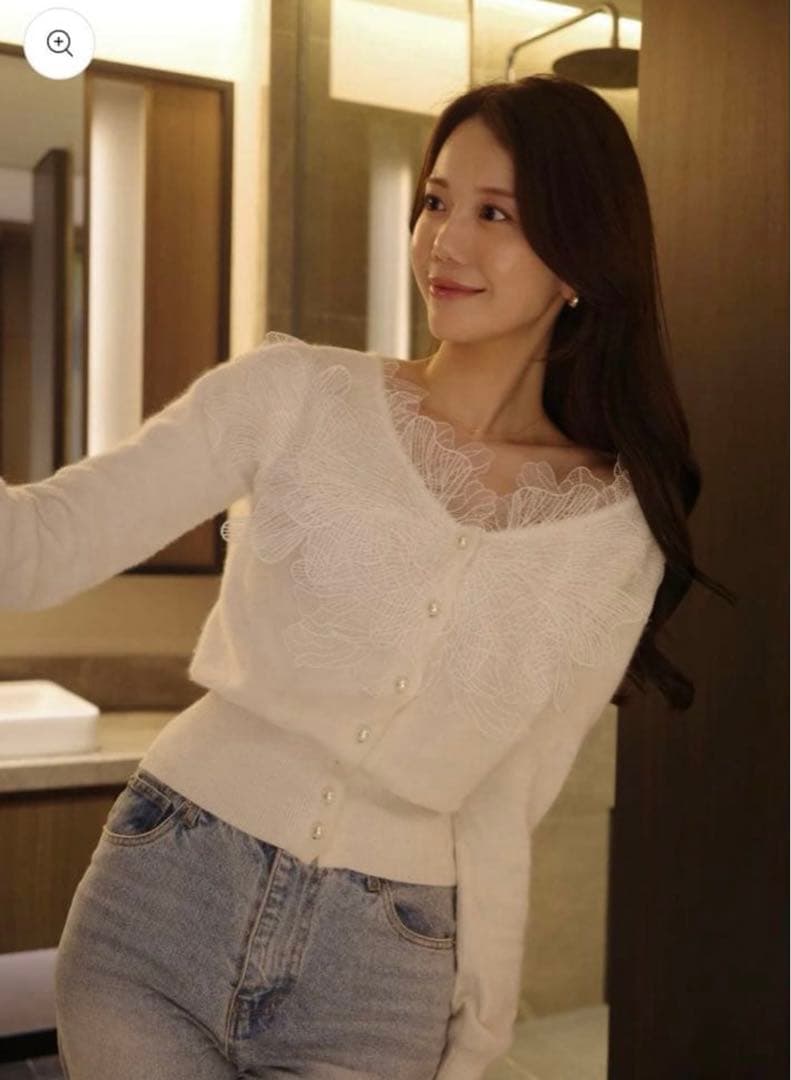 【新品】polaura レースフリルカーディガン poláura