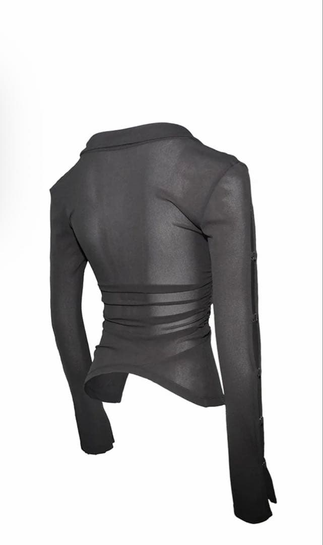 THEREDTHREAD レッドスレッド sheer hook tops グレー